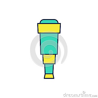 Filled outline Spyglass telescope lens icon isolated on white background. Sailor spyglass. Vector Vector Illustration