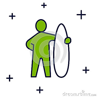 Filled outline Surfboard icon isolated on white background. Surfing board. Extreme sport. Sport equipment. Vector Vector Illustration