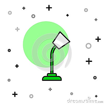 Filled outline Table lamp icon isolated on white background. Vector Stock Photo