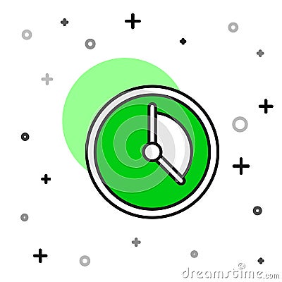 Filled outline Time Management icon isolated on white background. Clock sign. Productivity symbol. Vector Vector Illustration