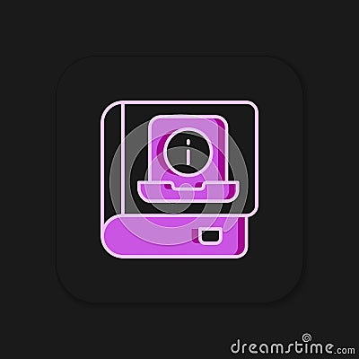 Filled outline User manual icon isolated on black background. User guide book. Instruction sign. Read before use. Flat Stock Photo