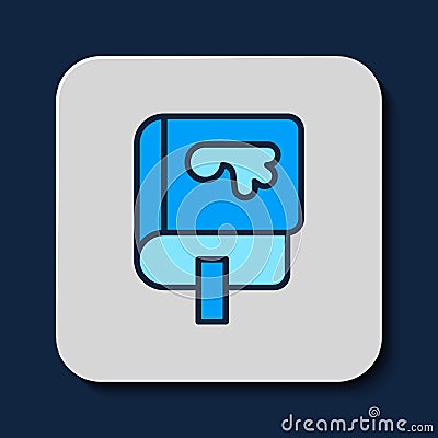 Filled outline Viking book icon isolated on blue background. Vector Stock Photo