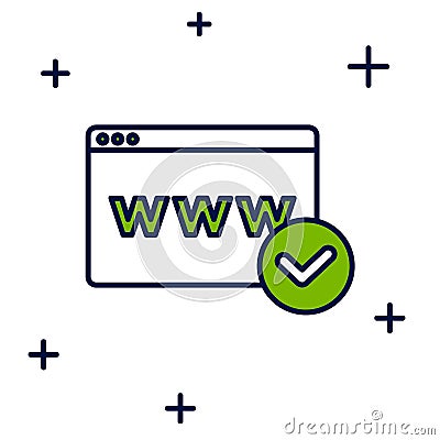 Filled outline Website template icon isolated on white background. Internet communication protocol. Vector Stock Photo
