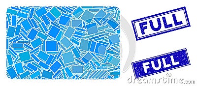 Filled Rectangle Mosaic and Distress Rectangle Full Watermarks Stock Photo