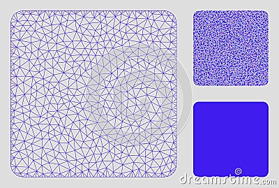 Filled Square Vector Mesh Network Model and Triangle Mosaic Icon Vector Illustration