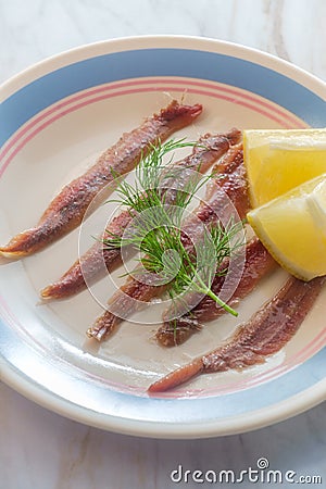 Fillet Anchovies Stock Photo