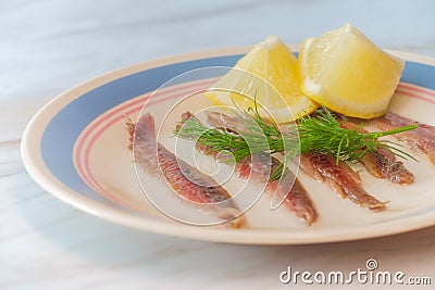 Fillet Anchovies Stock Photo