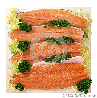 Fillet of salmon trout Stock Photo