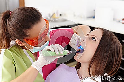 Filling a cavity Stock Photo