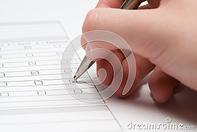 Filling the form Stock Photo