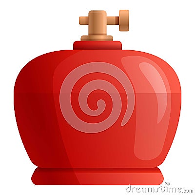 Filling gas cylinder icon, cartoon style Vector Illustration