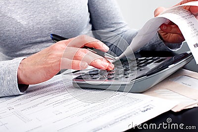 Filling the Tax Form Stock Photo