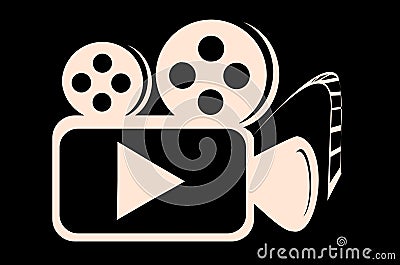 Film and brush style strokes icons movie design Stock Photo