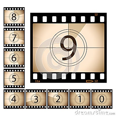 Film countdown Vector Illustration
