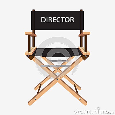 Film director chair. Wooden movie director chair. Vector Illustration