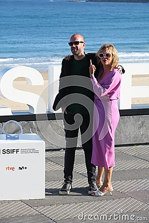 Film director Fernando Franco with Emma Suarez at the San Sebastian festival. The Rite of Spring. Editorial Stock Photo