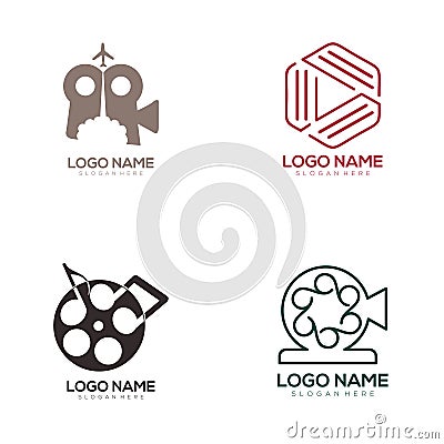 Film entertainment and video logo and icon design Stock Photo