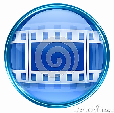 Film icon blue Stock Photo