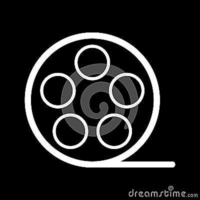 Film Icon. Vector illustration of video concept isolated on black Vector Illustration