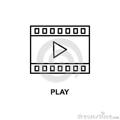 film lent play icon. Element of cinema for mobile concept and web apps. Thin line film lent play icon icon can be used for web and Stock Photo
