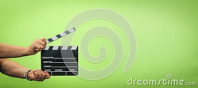 Film production, Clapper , Casting, chroma key , director , Stock Photo