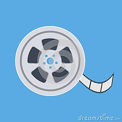 Film reel flat icon Vector Illustration