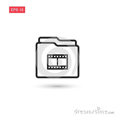 Film reel folder vector icon design isolated Vector Illustration