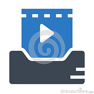 Film reel glyphs double color icon Stock Photo