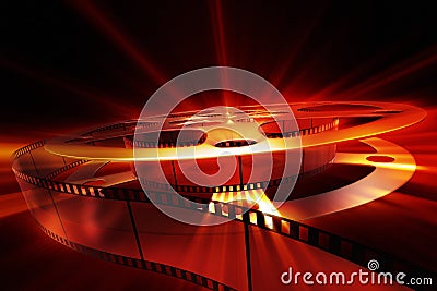 Film reel with shine Stock Photo