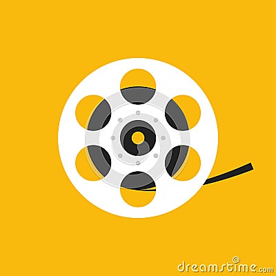 Film reel. Vector isolated illustration. Movie equipment. Flat design Cartoon Illustration