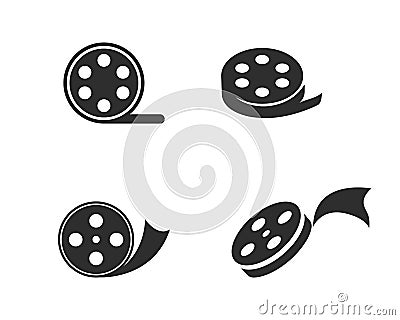 Film roll logo Vector Illustration