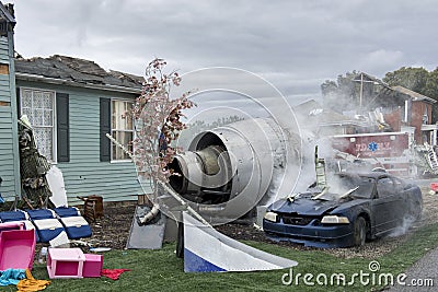 Film set at Universal Studios Hollywood in Los Angeles, California, USA. April 2016. Editorial Stock Photo