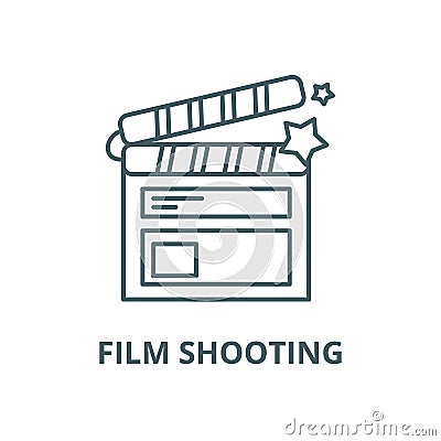 Film shooting vector line icon, linear concept, outline sign, symbol Vector Illustration