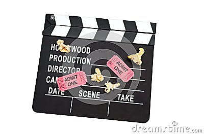 Film slate on white Stock Photo