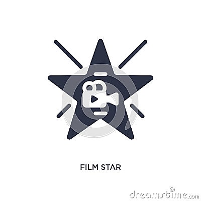 film star icon on white background. Simple element illustration from cinema concept Vector Illustration