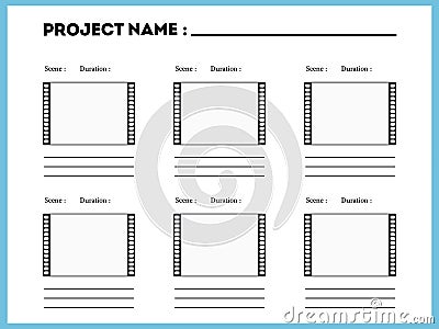 Film storyboard composition scene template Vector Illustration