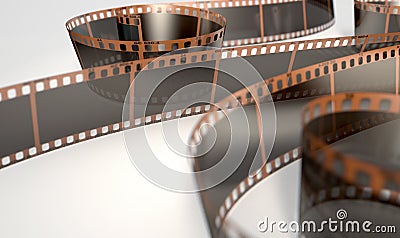 Film Strip Curled Stock Photo