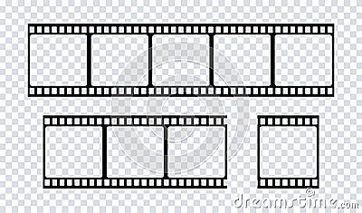 Film strip icon. Vector isolated element. Film strip roll black icon. Video tape photo film strip frame vector Vector Illustration