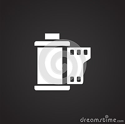 Film strip related icon on background for graphic and web design. Simple illustration. Internet concept symbol for Vector Illustration