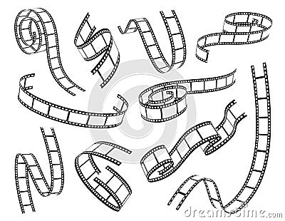 Film strip set vector illustration on white background Vector Illustration