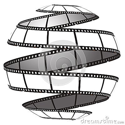 Film strip in a sphere/globe Stock Photo