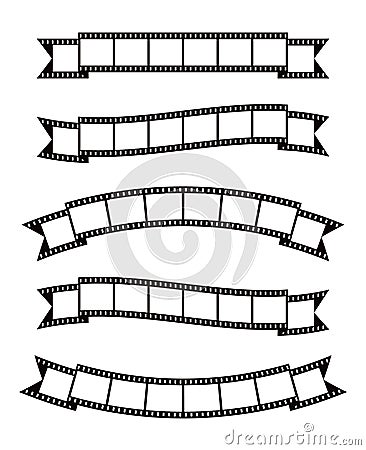 Film strips banner ribbon Vector Illustration