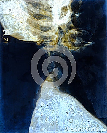 Film x-ray skull and cervical spine lateral view Stock Photo