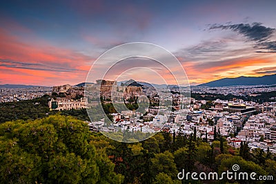 Filopappou hill in Athens Stock Photo