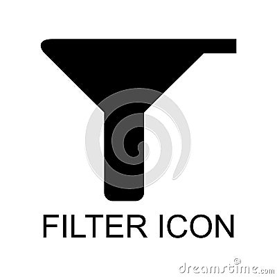 Filter button web shape icon, flat filtering symbol, funnel sign vector illustration Vector Illustration