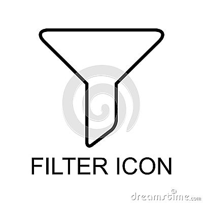 Filter button web shape icon, flat filtering symbol, funnel sign vector illustration Vector Illustration