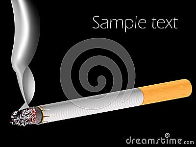 Filter cigarette against black Vector Illustration