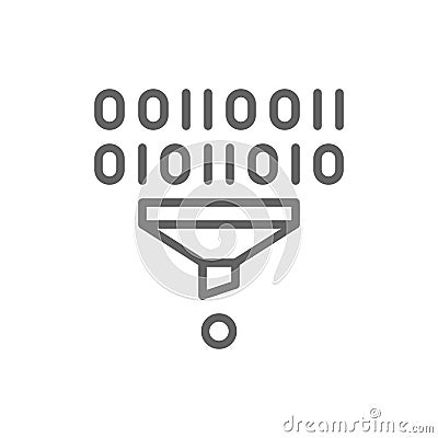 Filter, funnel, sorting, data tunnel line icon. Vector Illustration