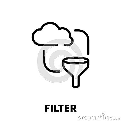 Filter icon or logo in modern line style. Vector Illustration