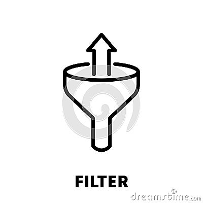 Filter icon or logo in modern line style. Vector Illustration